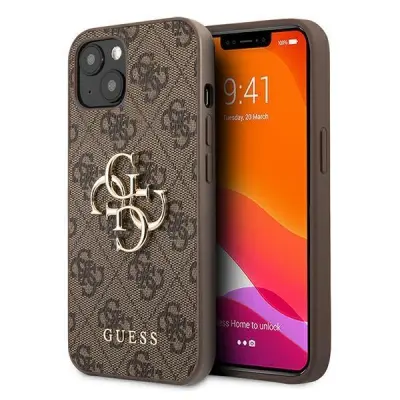 Guess Big Metal Logo Skal iPhone 13 - Brun