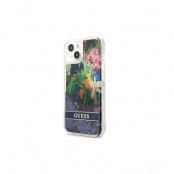 Guess iPhone 13 Hard Case Blå Glitter Blomma