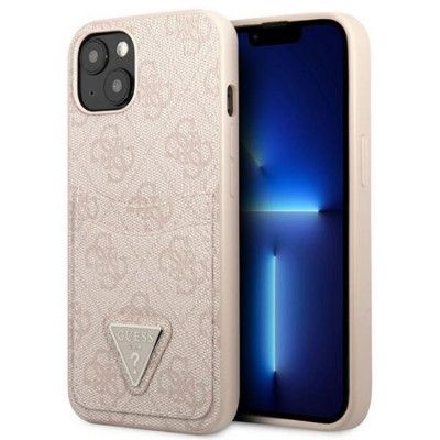 Guess iPhone 13 Skal Korthållare 4G Triangle Logo - Rosa