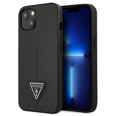 Guess iPhone 13 Skal Saffiano Triangle Logo - Svart