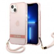 Guess iPhone 13 Skal Translucent Stap - Rosa