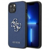 Guess Saffiano 4G Metal Logo Skal iPhone 13 - Blå