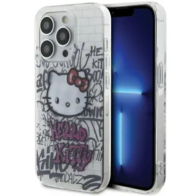 Hello Kitty iPhone 13 Pro Max Mobilskal Kitty On Bricks Graffiti - Vit