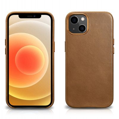 iCarer Läder Oil Wax Magsafe Skal iPhone 13 - Brun