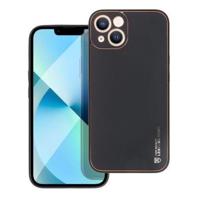 iPhone 13 Skal Forcell Läder Konstläder Svart