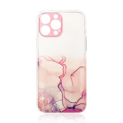 iPhone 13 Skal Gel Marble - Rosa