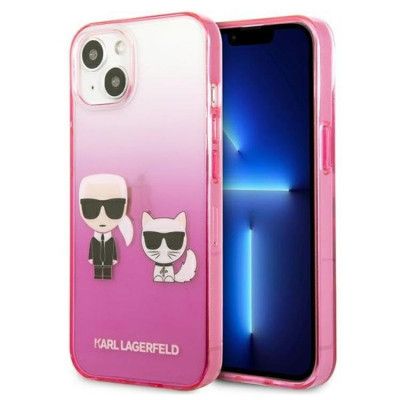 Karl Lagerfeld iPhone 13 Skal Gradient Ikonik Karl & Choupette - Rosa