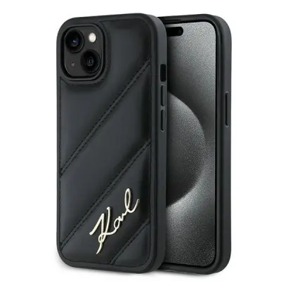 Karl Lagerfeld iPhone 13 Skal MagSafe Quilted Script Svart