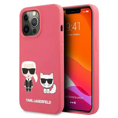 Karl Lagerfeld Silicone Karl & Choupette Skal iPhone 13 / 13 Pro - Rosa