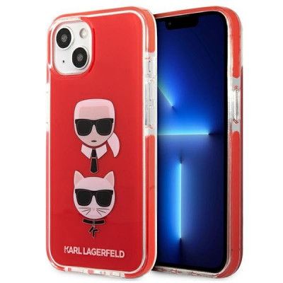 Karl Lagerfeld TPE Karl & Choupette Head Skal iPhone 13 - Röd