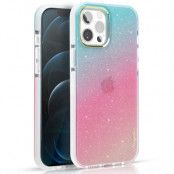 Kingxbar Glitter Ombre Series Skal iPhone 13 - Blå Rosa