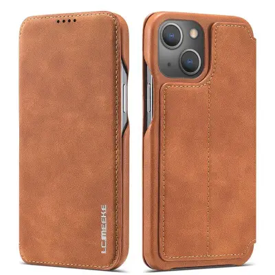 LC.IMEEKE iPhone 13 Fodral KonstLäder - Brun