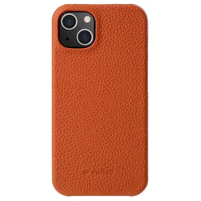 MELKCO iPhone 13 Mobilskal Äkta Läder + PC Orange