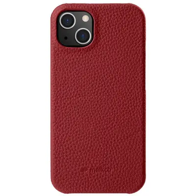 MELKCO iPhone 13 Fodral Äkta Läder + PC Röd