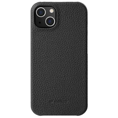 MELKCO iPhone 13 Fodral Äkta Läder + PC Svart