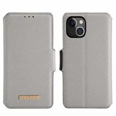 Muxma Saffiano Plånboksfodral till iPhone 13 - Grå