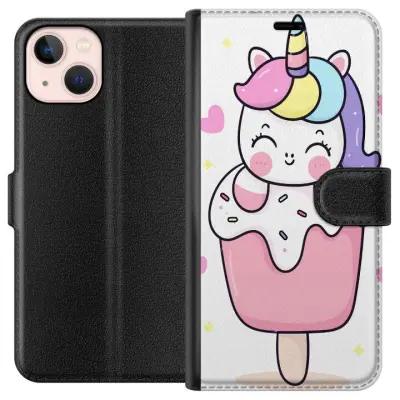 Plånboksfodral till Apple iPhone 13 med Glad enhörning