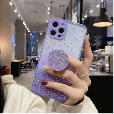 Round Pop Grip Skal iPhone 13 - Lila