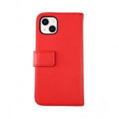 iPhone 13 Plånboksfodral i Äkta Läder - Röd