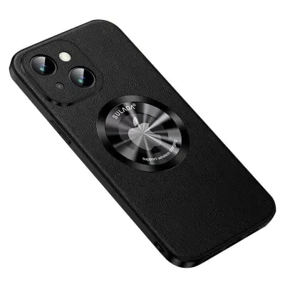 SULADA iPhone 13 Mobilskal, Fallskydd PU Läder, MagSafe, Svart