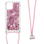 Trolsk Glitter Case with Necklace (iPhone 13) - Lila