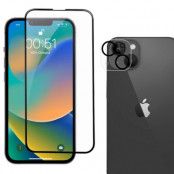 [2-PACK] Skärmskydd iPhone 14 Plus Kameralinsskydd Härdat glas Svart