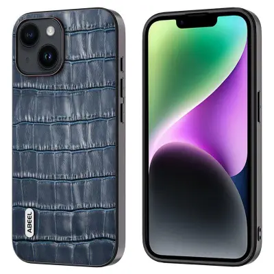 ABEEL iPhone 14 Plus Fodral Anti-drop Krokodiltextur Blå