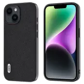 ABEEL iPhone 14 Plus Mobilskal Äkta Läder Litchi - Svart