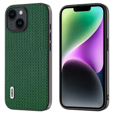 ABEEL iPhone 14 Plus Skal i Läder med Textur - Grön