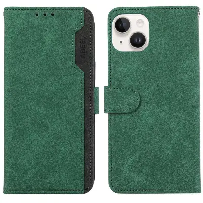 ABEEL iPhone 14 Plus Wallet Case PU Läder RFID Skydd Grön