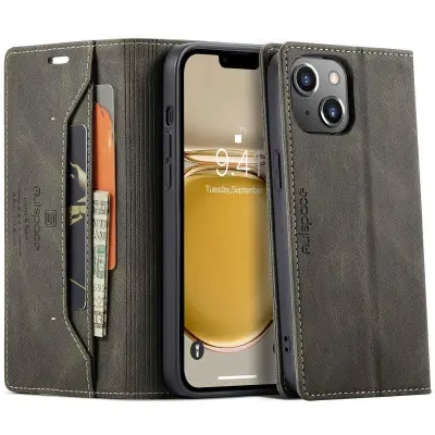 AUTSPACE A01 iPhone 14 Plus Fodral KonstLäder - Brun