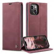 CASEME 013 Flip Case för iPhone 14 Plus 6.7 tum Röd
