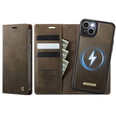 CASEME C49 Fodral för iPhone 14 Plus/15 Plus MagSafe Kaffe