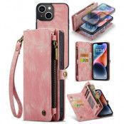 CASEME iPhone 14 Plus Plånboksfodral Äkta Läder Detachable - Rosa