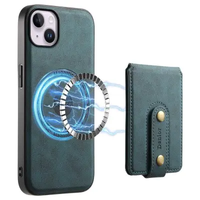 DENIOR D14 iPhone 14 Plus Fodral Läder + TPU + PC Blå