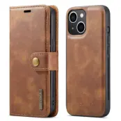 DG.MING iPhone 14 Plus Plånboksfodral Äkta läder Magnetisk Brun