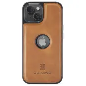 DG.MING Mobilskal till iPhone 14 Plus Anti-Fall Läder PC+TPU Brun
