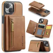 DG.MING M5 Series Mobilskal till iPhone 14 Plus Magnetiskt Konstläder Brun