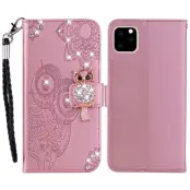 Trolsk Rhinestone Owl Wallet (iPhone 14 Plus) - Rosa