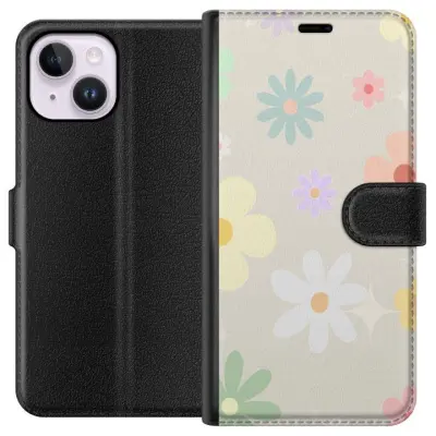 Plånboksfodral till Apple iPhone 14 Plus med fejdande blommor