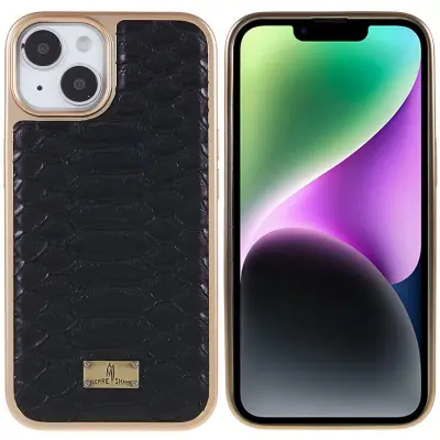 FIERRE SHANN iPhone 14 Plus Fodral KonstLäder - Svart