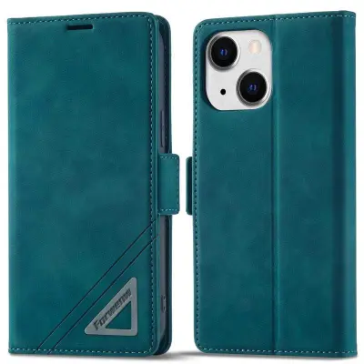 FORWENW F3-Series iPhone 14 Plus Plånboksfodral Konstläder - Cyan