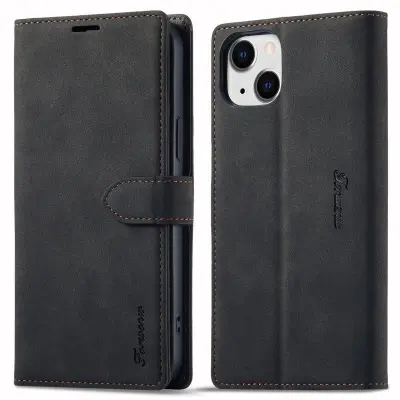 FORWENW iPhone 14 Plus F1 Series Flip Plånboksfodral Konstläder - Svart