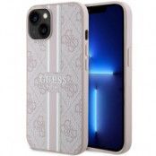 Guess iPhone 14 Plus Mobilskal MagSafe 4G Printed Stripes Rosa