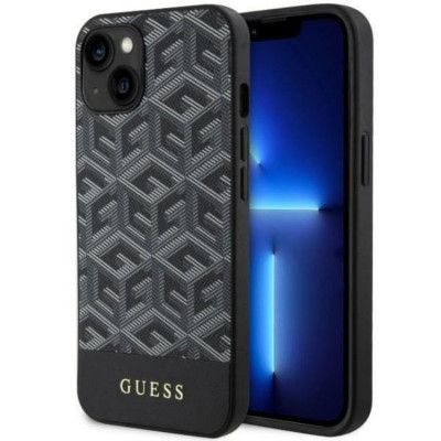 Guess iPhone 14 Plus Mobilskal MagSafe GCube Stripes - Svart