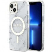 Guess iPhone 14 Plus Mobilskal MagSafe Marble - Vit