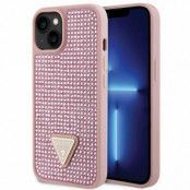 Guess iPhone 14 Plus Mobilskal Rhinestone Triangle - Rosa