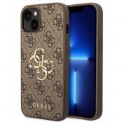 GUESS iPhone 14 Plus Skal 4G Big Metal Logo - Brun
