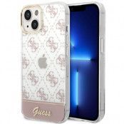 GUESS iPhone 14 Plus Skal 4G Pattern Script - Rosa