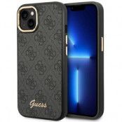 GUESS iPhone 14 Plus Skal 4G Vintage Gold Logo - Svart